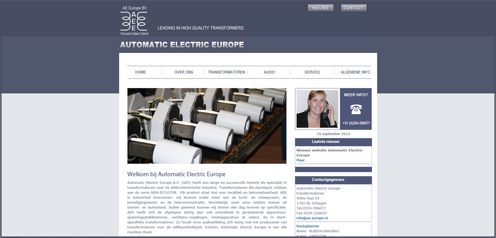 eetlust Vergelijkbaar partij Automatic Electric Europe blij met nieuwe website - Codesign